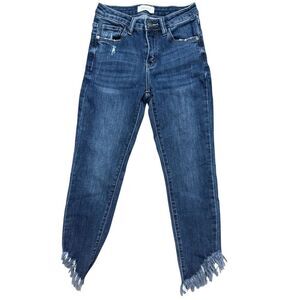 Nature Denim Fringe Distressed Jean Size: 3/25